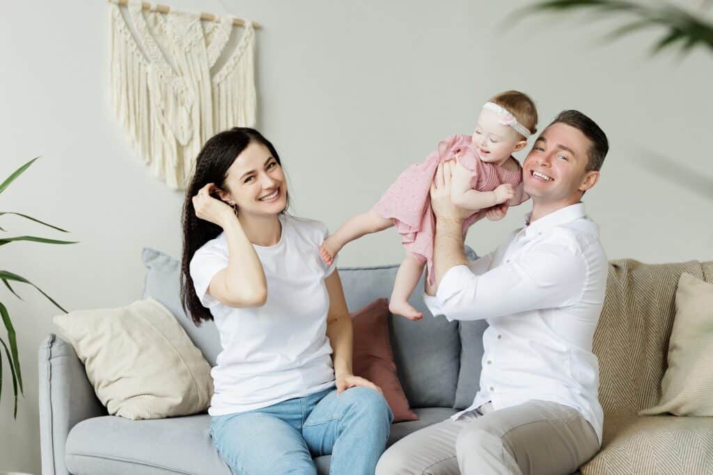 family inside home clean air